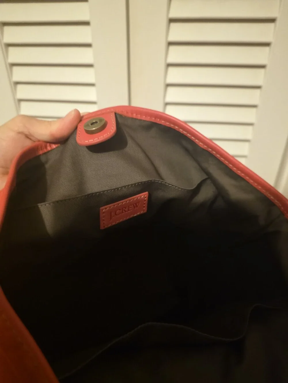 J. Crew Red Nylon Tote with Leather Handles - Like New!!!!!